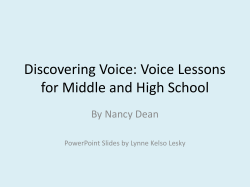 Discovering Voice: Voice Lessons for Middle and High School