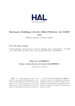 Dictionary Building with the Jibiki Platform: the GDEF case