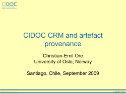 CIDOC CRM and artefact provenance / Christian