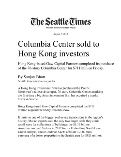 Columbia Center sold to Hong Kong investors
