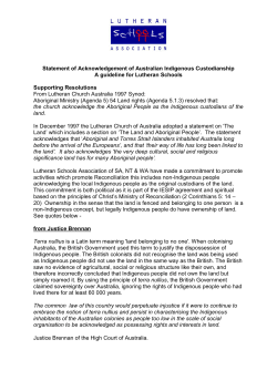 Statement of Acknowledgement of Australian Indigenous