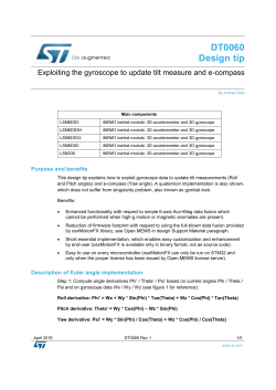 Exploiting the gyroscope to update tilt measure and e