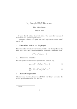 My Sample LATEX Document