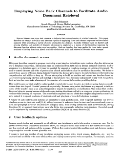 Employing Voice Back Channels to Facilitate Audio