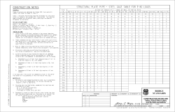 Construction Notes and Table for Structural Plate