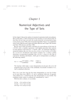 Numerical Adjectives and the Type of Sets