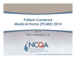 Patient-Centered Medical Home (PCMH) 2014 ( ) Part 1