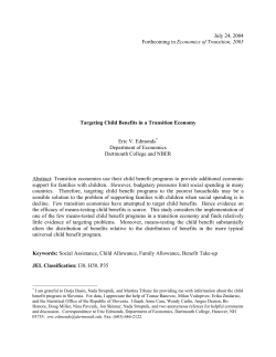 Targeting Child Benefits in a Transition Economy