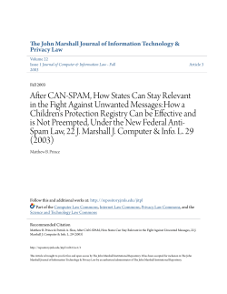 After CAN-SPAM, How States Can Stay Relevant in the Fight