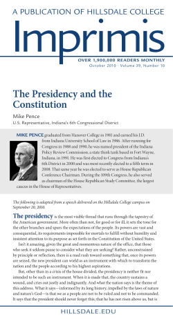 The Presidency and the Constitution - Imprimis