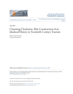 Charming Charleston: Elite Construction of an Idealized History in