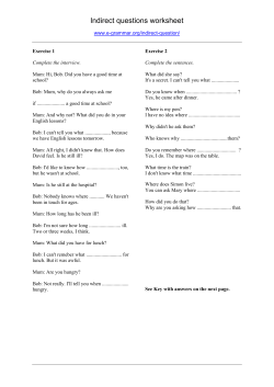 Indirect questions worksheet - E