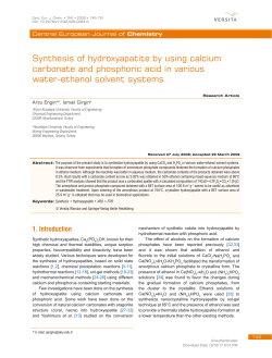 Synthesis of hydroxyapatite by using calcium carbonate