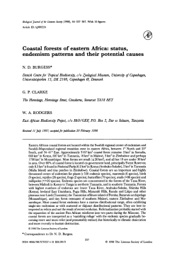 Coastal forests of eastern Africa: status, endemism patterns and their