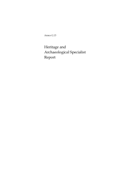 Heritage and Archaeological Specialist Report