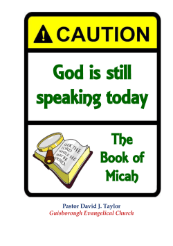 Micah sermon notes - Guisborough Evangelical Church