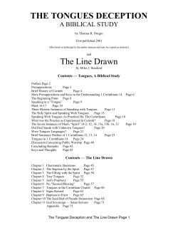 The Tongues Deception - Baptist Bible Believers