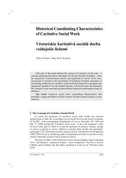 Historical Constituting Characteristics of Caritative Social Work