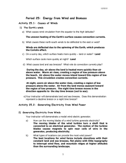 Period 14 Instructor Solutions: Energy in Nature