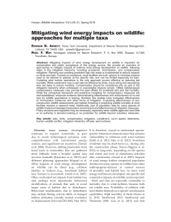 Mitigating wind energy impacts on wildlife