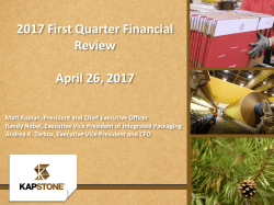2017 First Quarter Financial Review April 26, 2017