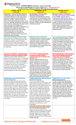 STEM &ndash; Table of Sessions 2015 (2)
