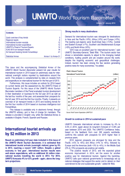 International tourist arrivals up by 52 million in