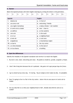 Spanish translation: home and local area