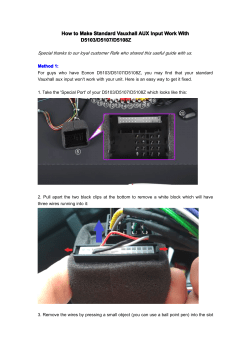 How to make the standard Vauxhall AUX input work with D5103M