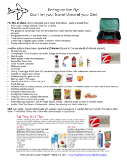 Eating on the Fly: Don`t let your Travel Unravel your