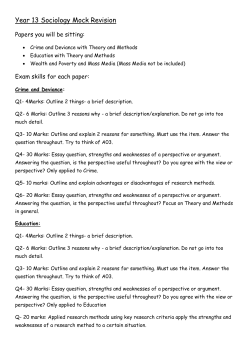 A level Sociology Year 13 Revision