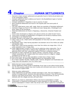 4 Chapter 4 HUMAN SETTLEMENTS
