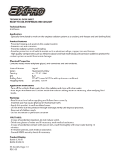 TECHNICAL DATA SHEET READY TO USE ANTIFREEZE