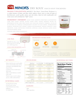 Dry Roux Product Sheet