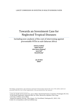 Towards an Investment Case for Neglected Tropical Diseases