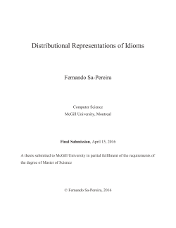 Distributional Representations of Idioms