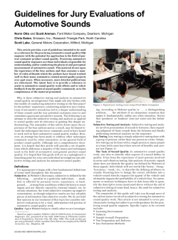 Guidelines for Jury Evaluations of Automotive Sounds