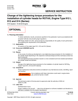 SERVICE INSTRUCTION Change of the tightening torque