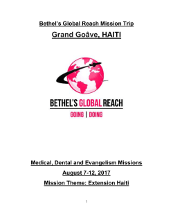 Grand Go&acirc;ve, HAITI - Bethel`s Global Reach