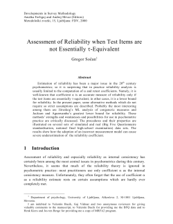 Assessment of reliability when test items are not essentially tau