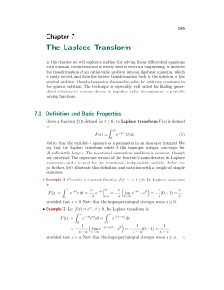 The Laplace Transform