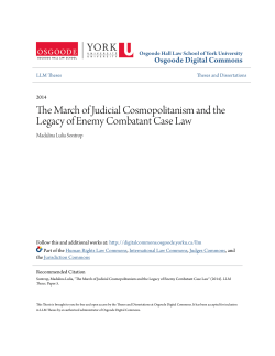 The March of Judicial Cosmopolitanism and the Legacy of Enemy