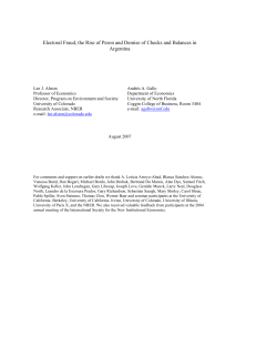 Electoral Fraud, the Rise of Peron and Demise of Checks and