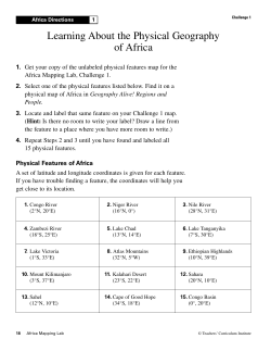 Learning About the Physical Geography of Africa
