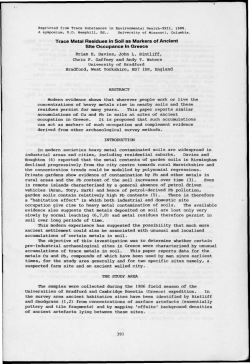 Trace Metal Residues in Soil as Markers of Ancient Site Occupance