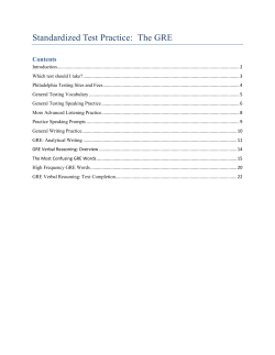 Standardized Test Practice: The GRE