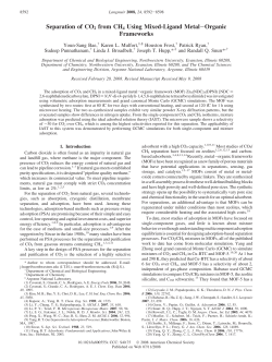 Separation of CO2 from CH4 Using Mixed-Ligand Metal