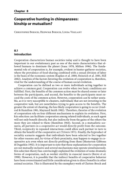 Cooperative hunting in chimpanzees: kinship or mutualism?