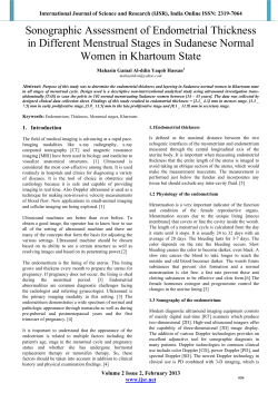 Sonographic Assessment of Endometrial Thickness