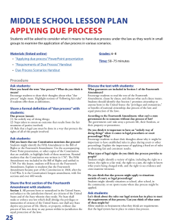 2017 Middle School - Applying Due Process
